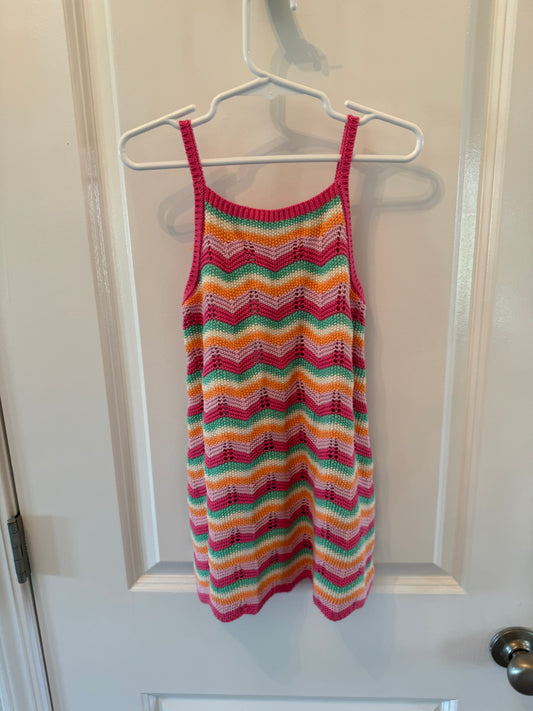 Zara Chevron Crochet Dress Toddler Girl Size 3-4 Years Pink Multi