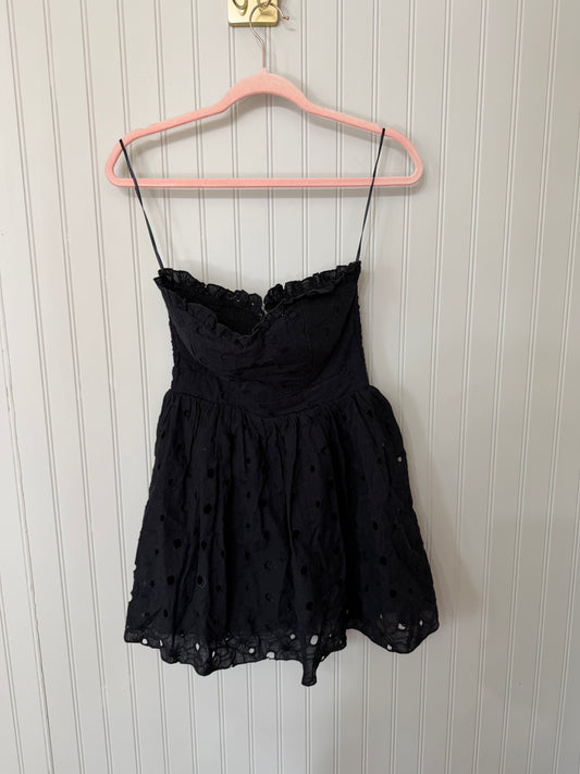 Eyelet Mini Dress Women’s Small Black