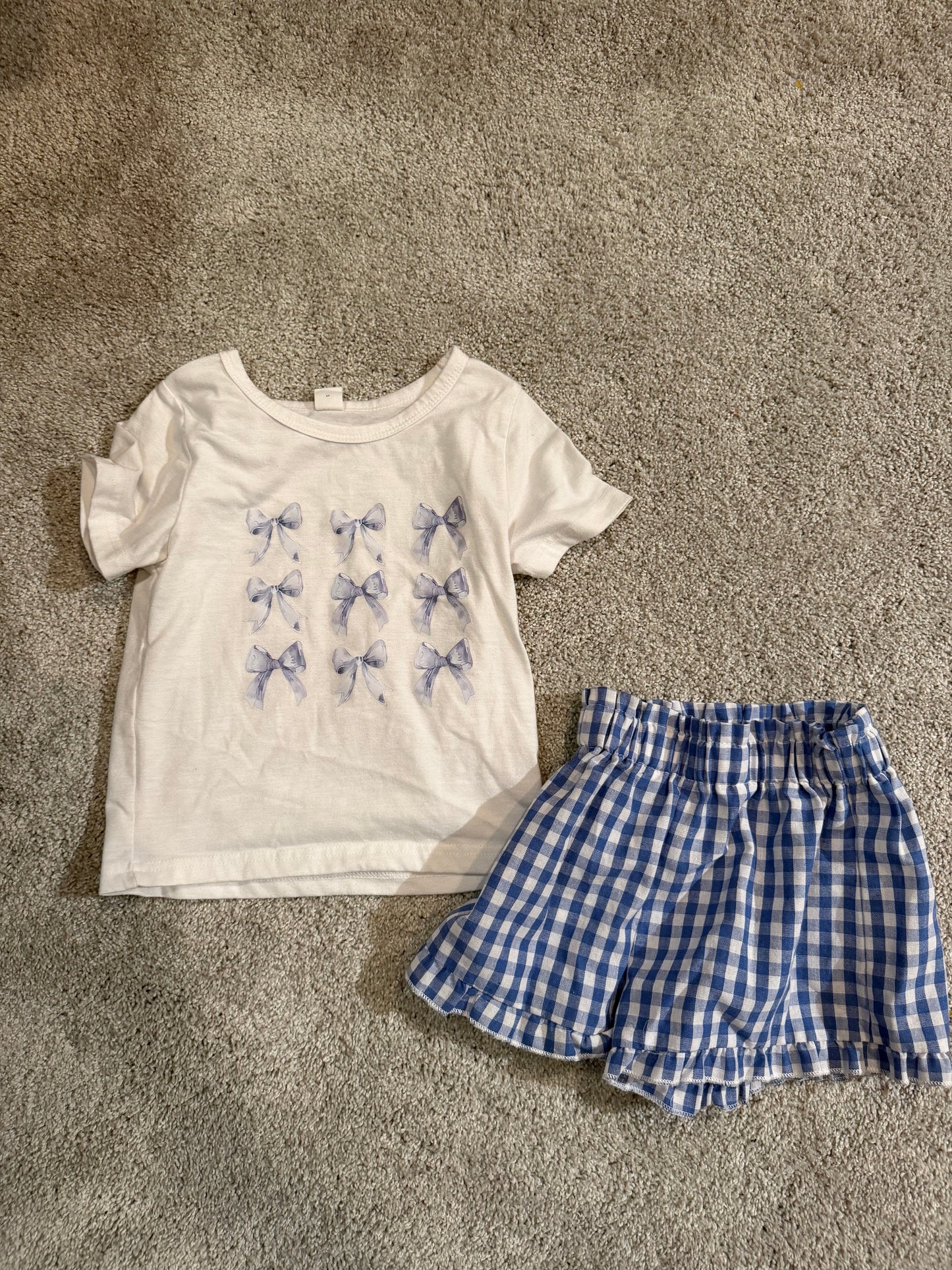 Toddler Bow Gingham Outfit Size 4Y