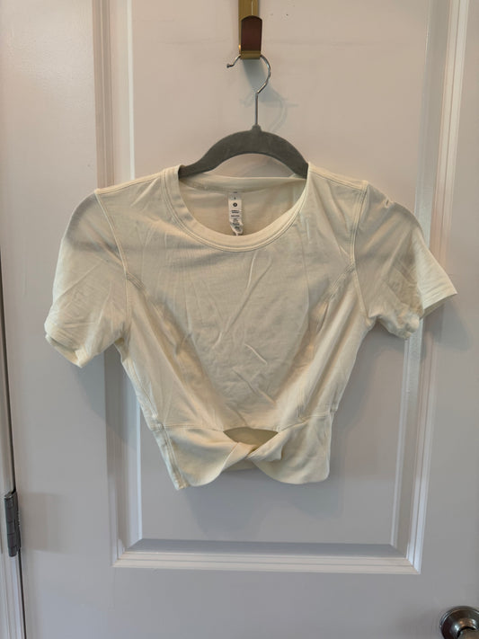 Lululemon Crop Twist Top Women’s Size 0 Butter Yellow