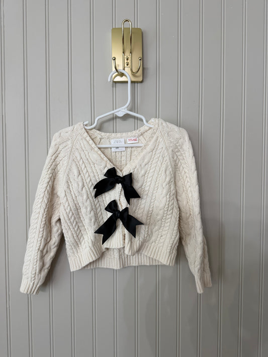 Zara Sweater w Bows Toddler Size 4 Years