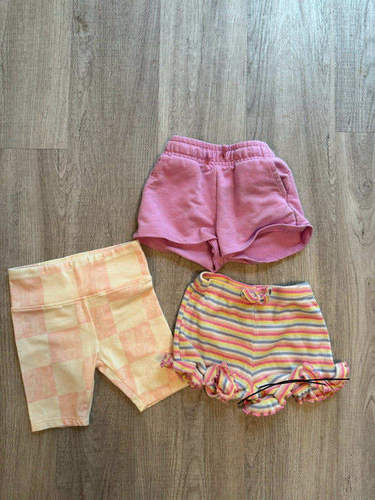 Set of 3 Shorts Bundle Toddler Girl Size 3T Pastel Mix