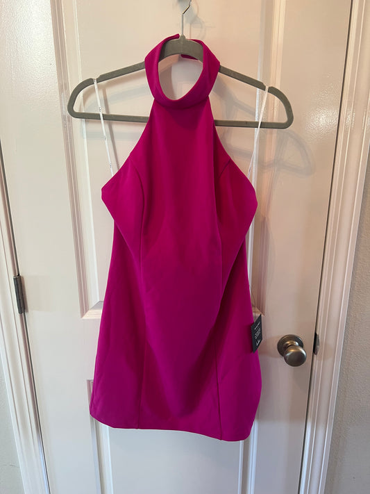 Lulu’s Halter Mini Dress Women’s Size Medium 8-10 Hot Pink