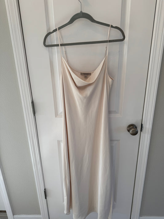 All Saints Hadley Midi Slip Dress Women’s Size 8 Cream