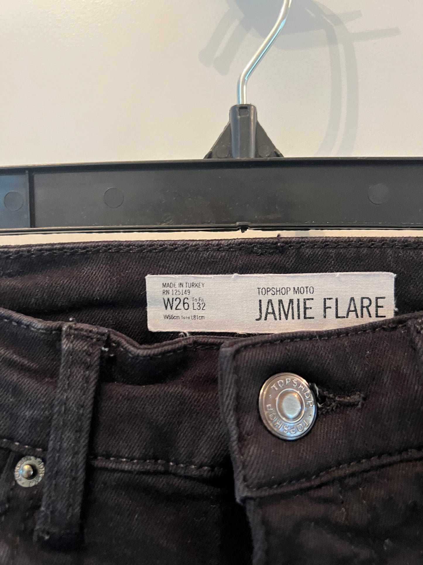 Topshop Jamie Flare Jeans Women’s Size 26 Black