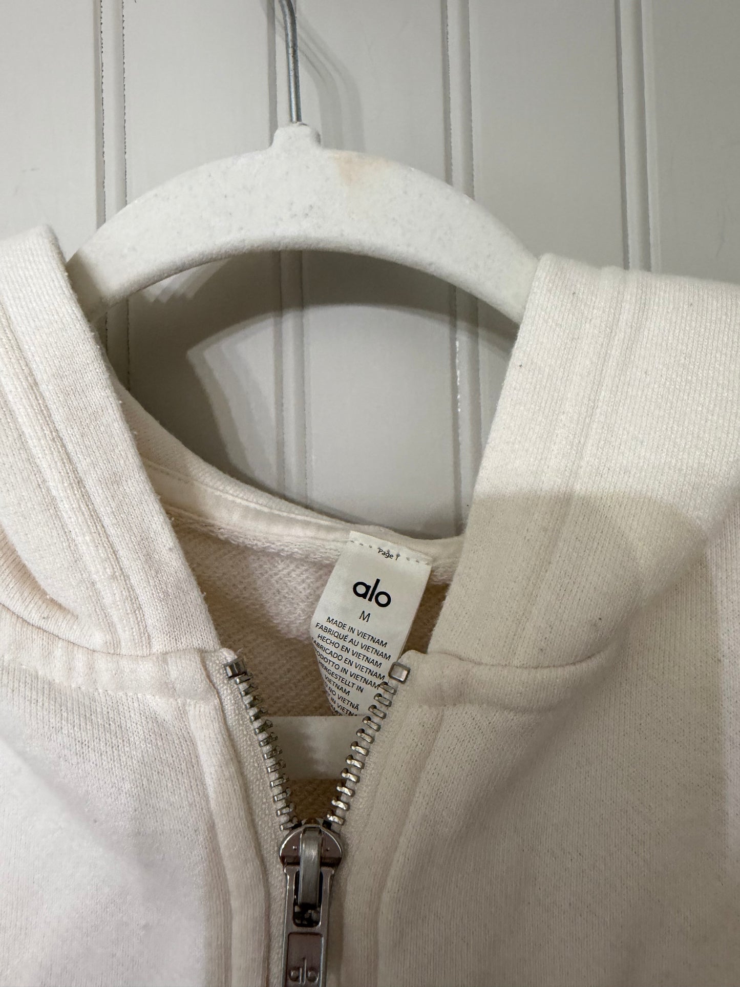Alo Sweet Escape Zip Up Hoodie Women’s Medium Ivory