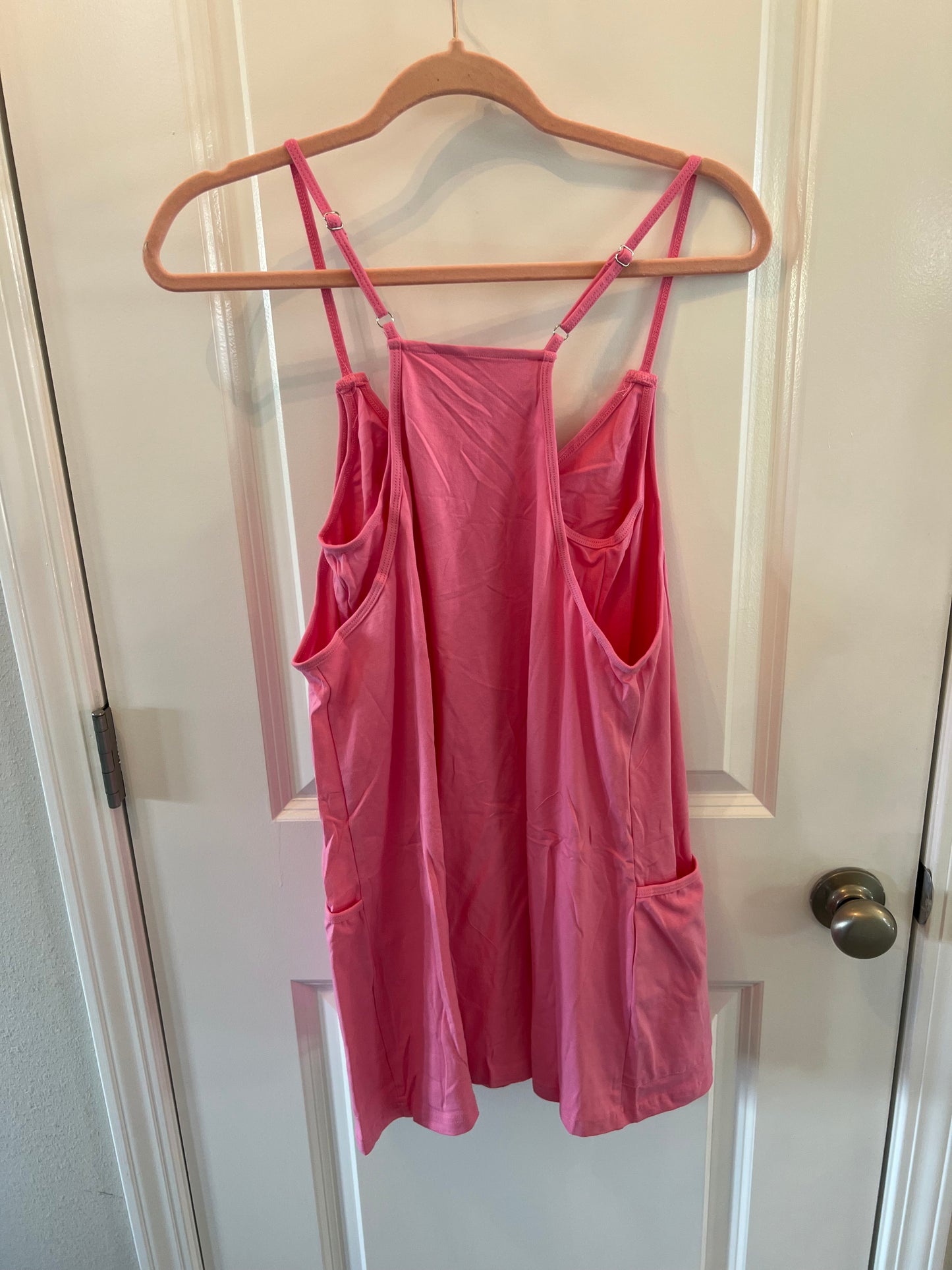 Strappy Lightweight Romper w Pockets Women’s Size XS Pink