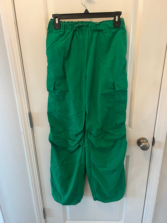 Love Tree Loose Fit Nylon Parachute Cargo Pants Women’s Size Medium Green