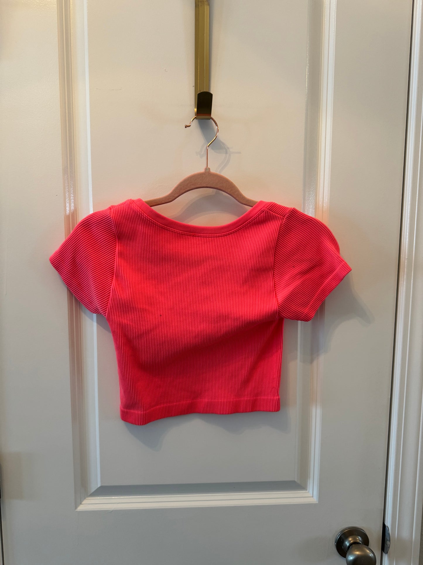 Aerie Offline Cropped Active Tee Women’s Size Small Hot Pink