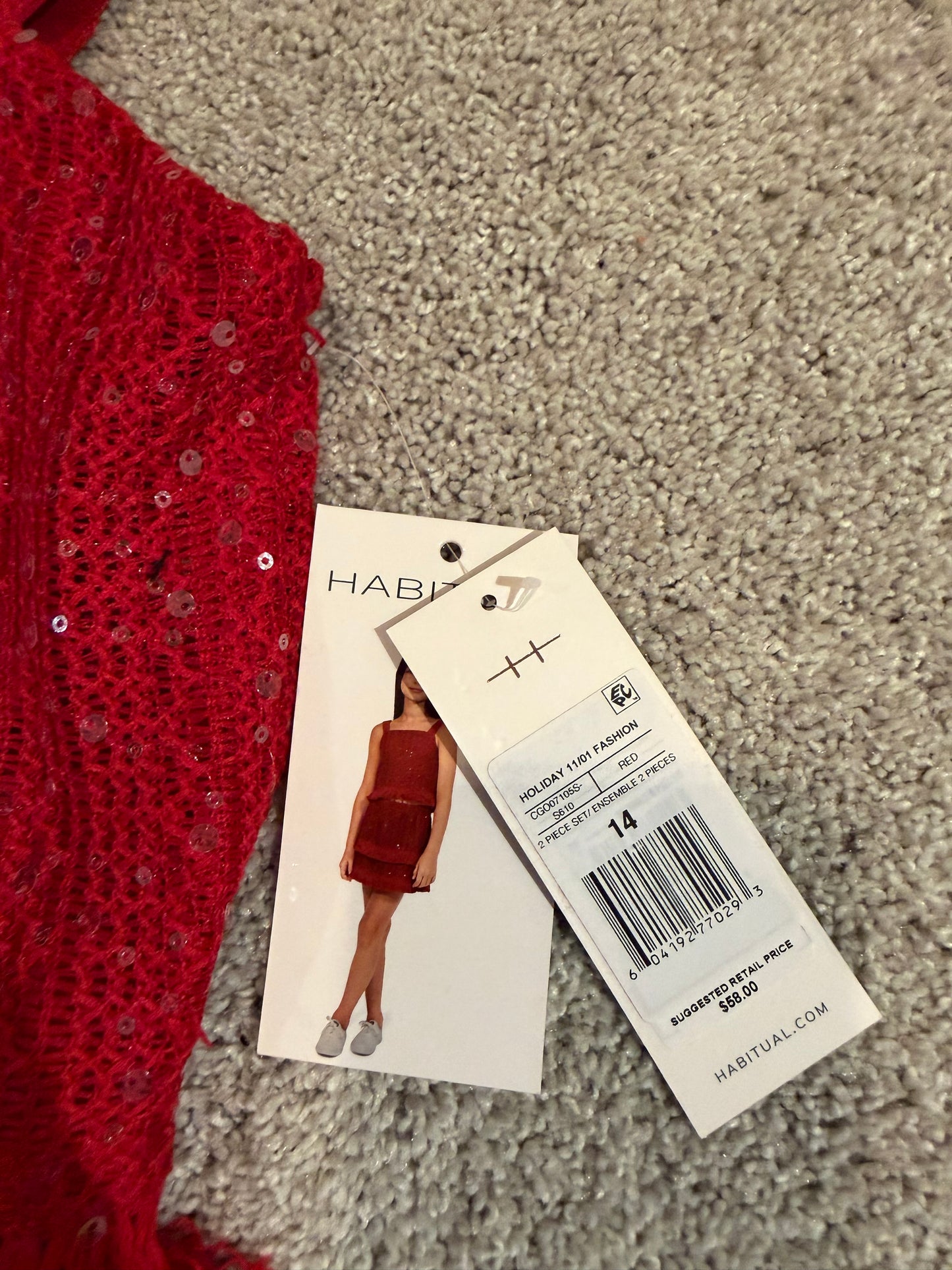 Habitual Sequin Matching Set Girl’s Size 14 NWT