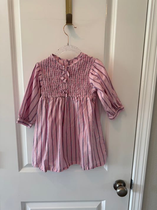 Zara Pink Stripe Dress Size 3/4 Years