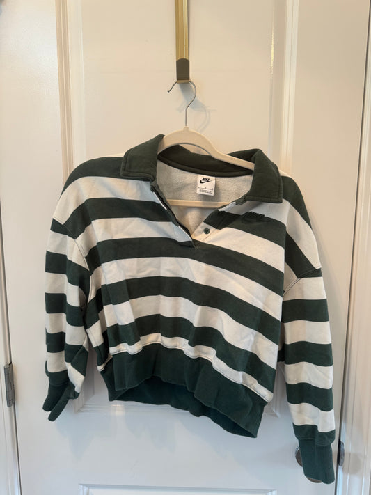 Nike Phoenix Stripe Crop Polo Sweatshirt Women’s Medium