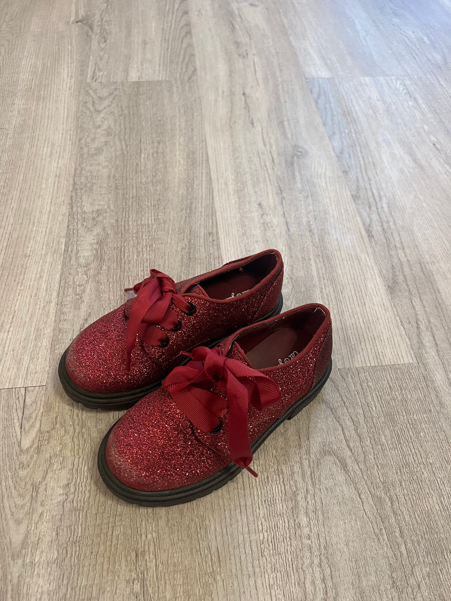 Cat & Jack Shoes Toddler Girl Size 10 Red Glitter