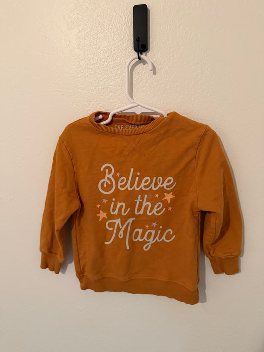 Believe in the Magic Sweatshirt Toddler Size 2-3 Years Tan