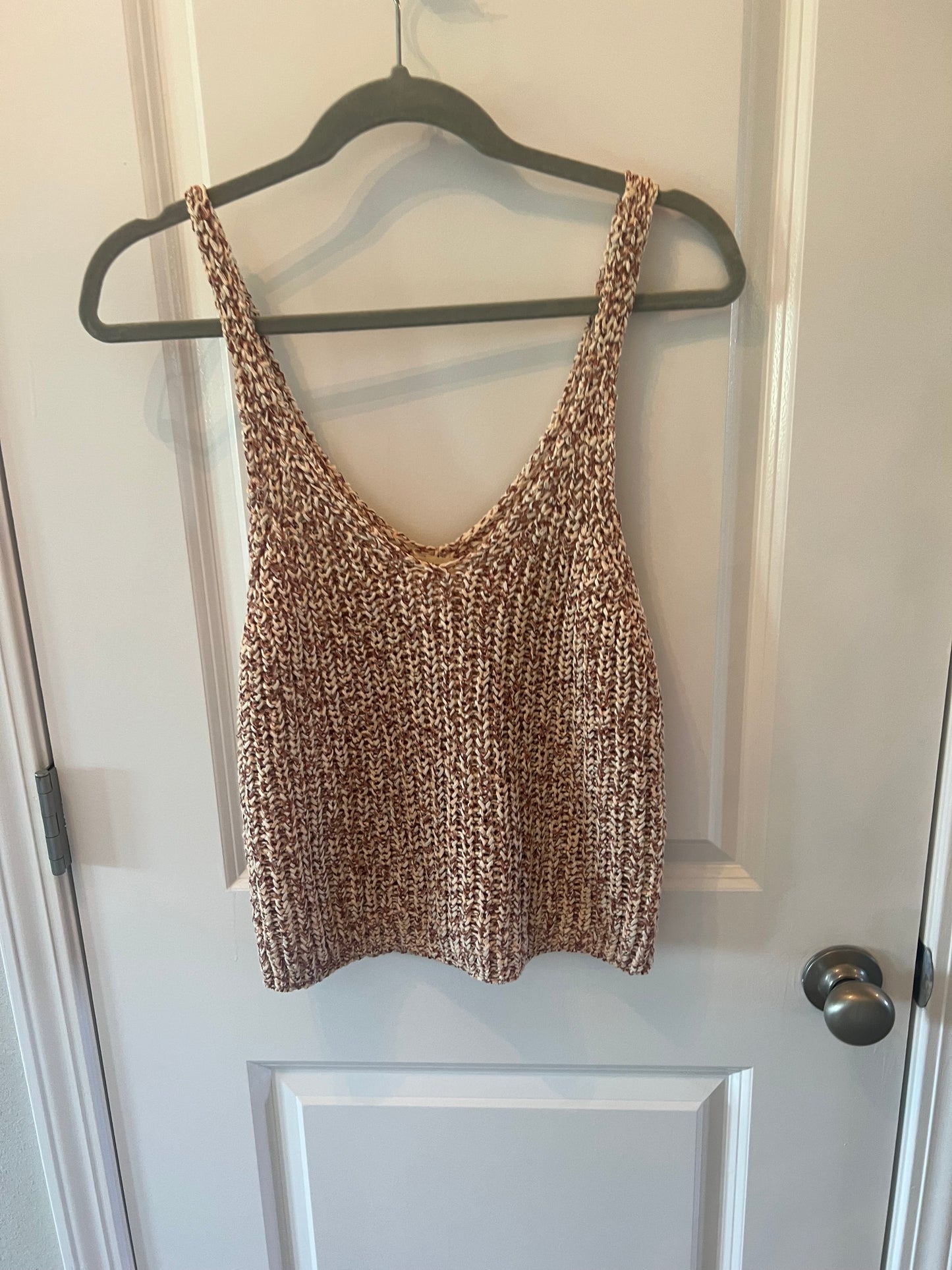 Harper Loose Knit Bohemian Tank Women’s Size Large Tan