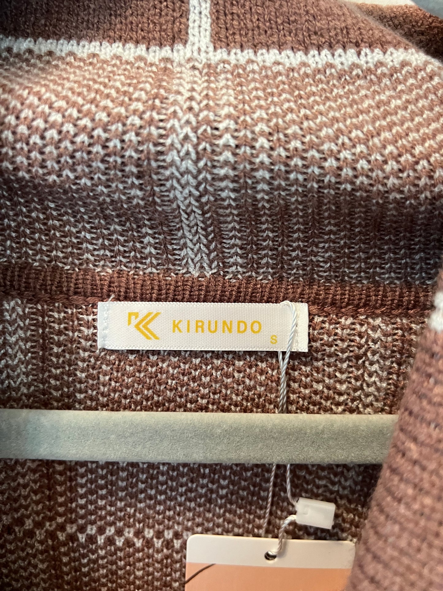Checker Plaid Sweater Cowl Neck Women’s Size Small Brown
