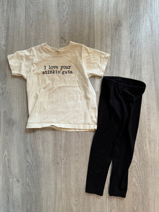 I Love Your Stinkin’ Guts Outfit Toddler Girl Size 3T Black White
