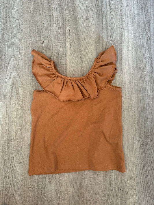 Zara Ruffle Tank Toddler Girl Size  3/4 Years Caramel