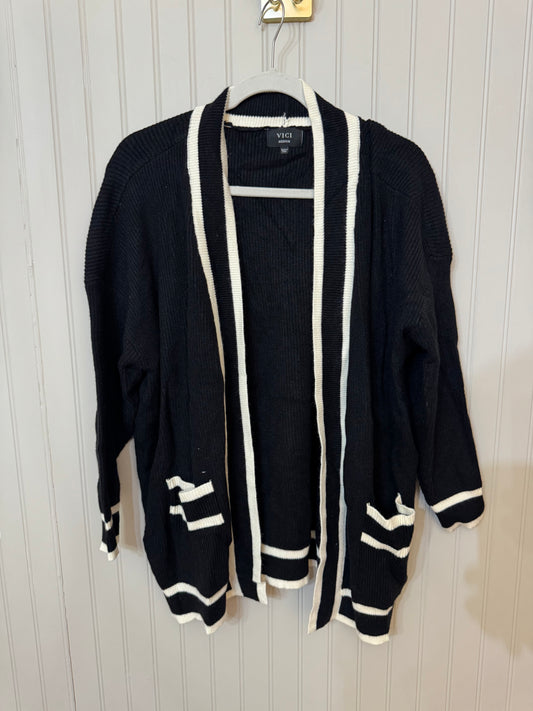 Vici Cardigan W White Piping Women’s Medium Black
