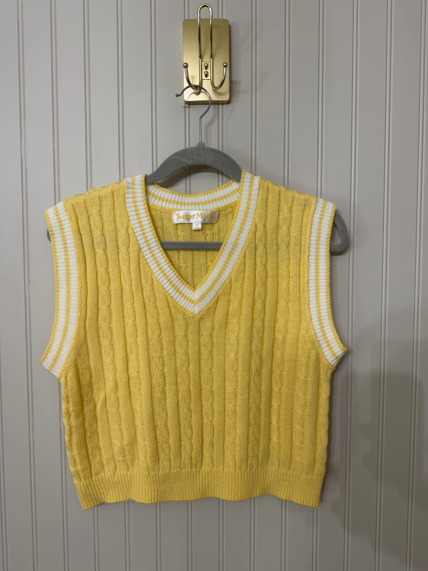 Sugar Moon Sweater Vest Women’s Medium Yellow