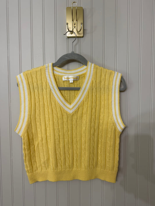 Sugar Moon Sweater Vest Women’s Medium Yellow