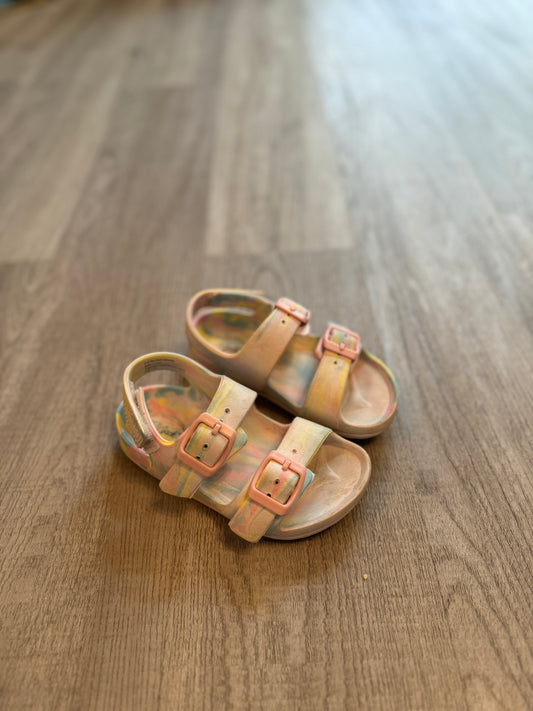 Tie Dye Swirl Sandals Toddler Girl Size 8 Rainbow