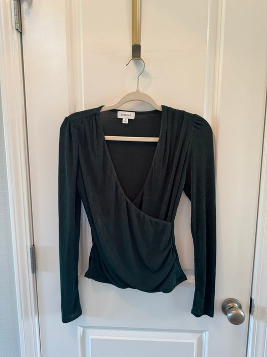Evereve Wrap Top Women’s Small Black