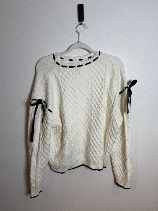 Bow Sweater Women’s Large Cream