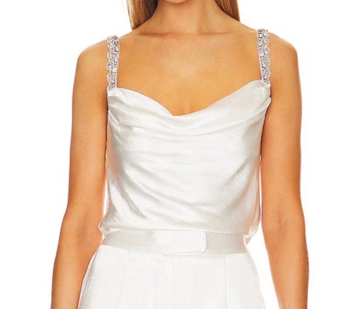 Lovers + Friends Tasha Satin Top Women’s XS White