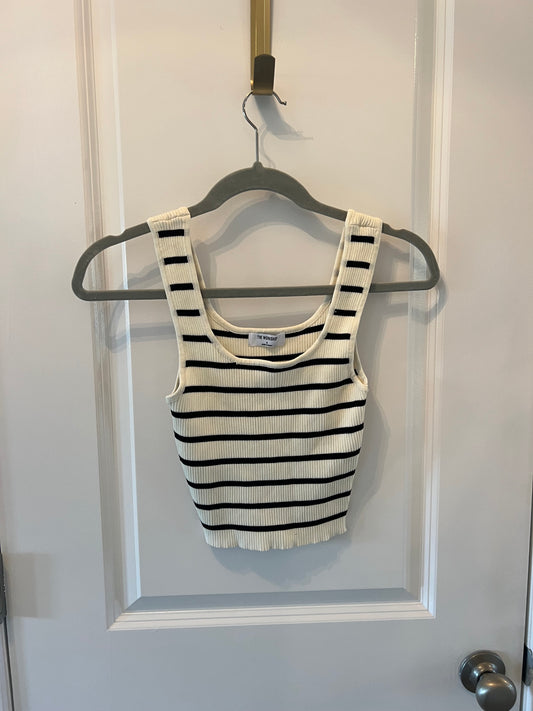 The Workshop Black & Cream Tank Size Small