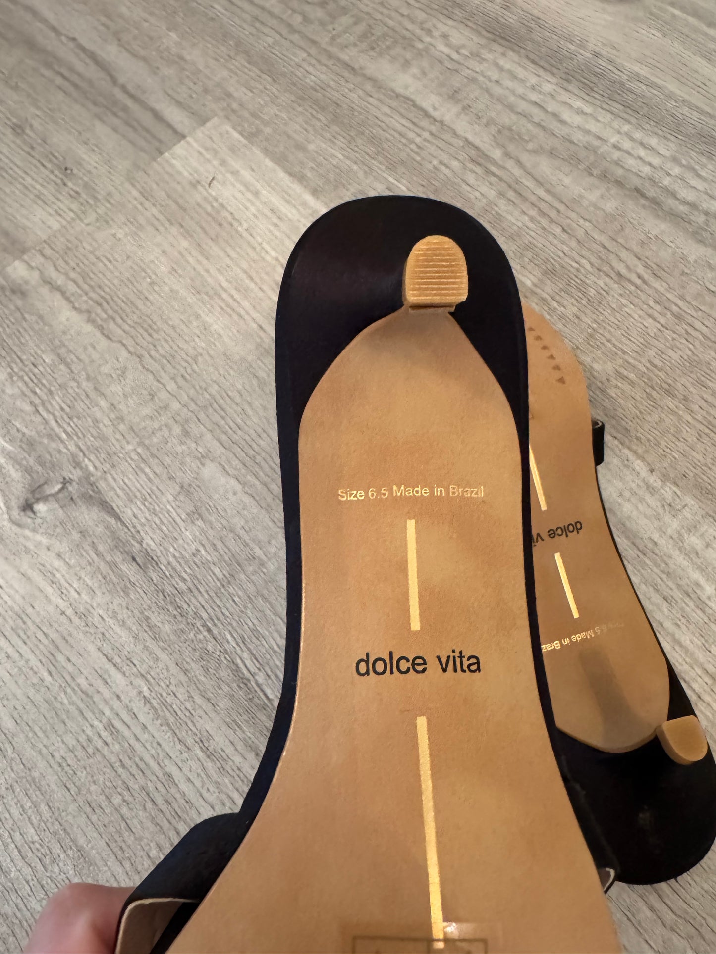 Dolce Vita Terisa Onyx Satin Heels Women’s Size 6.5 Black