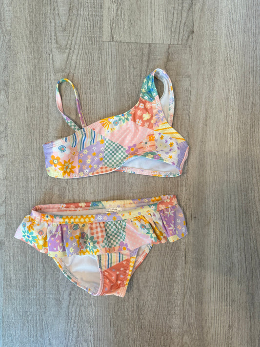 Patchwork Print Bikini Toddler Girl Size 3 Years Pastel Multi