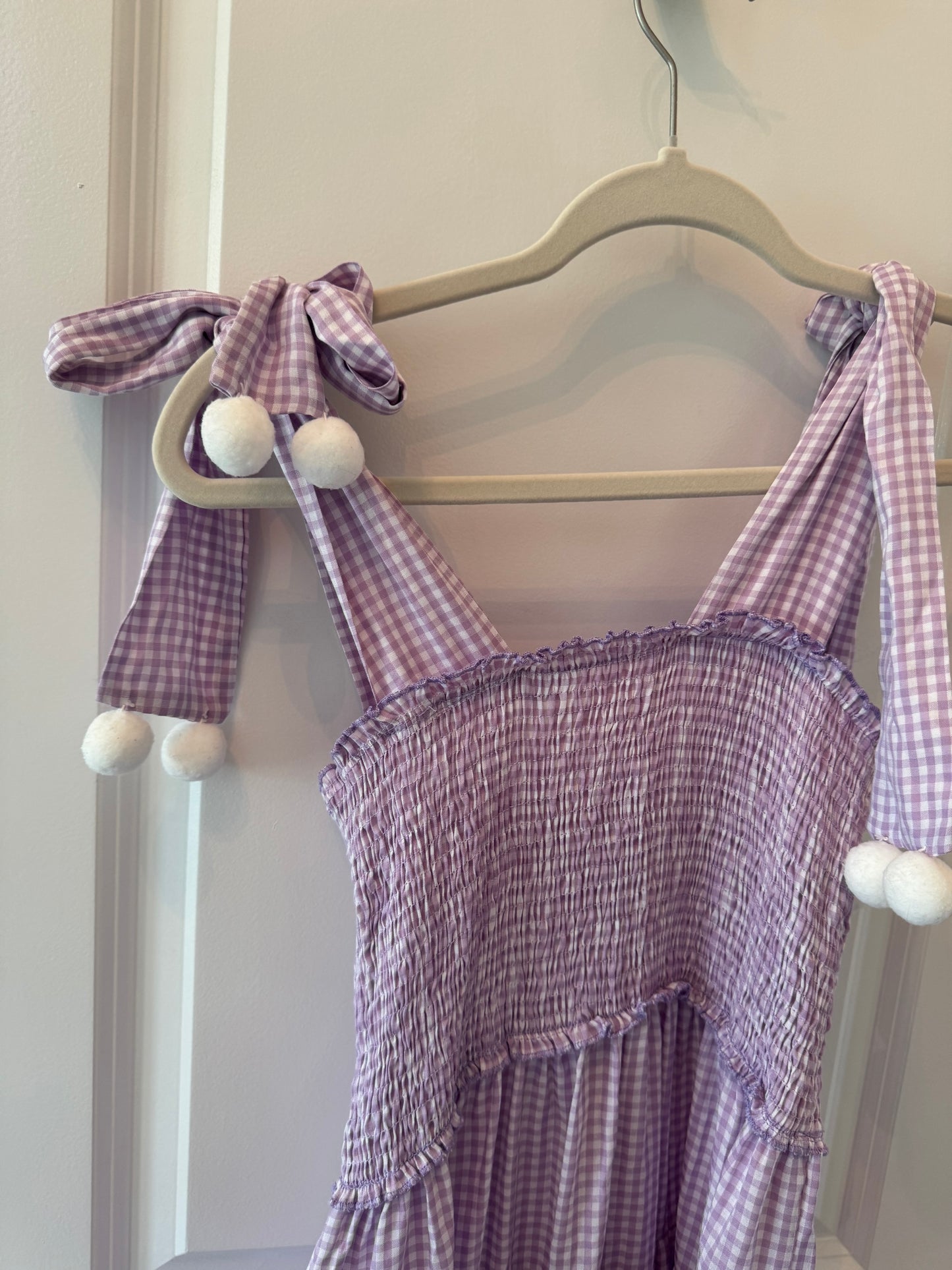Checker Print Maxi Dress Women’s Size Small Lilac