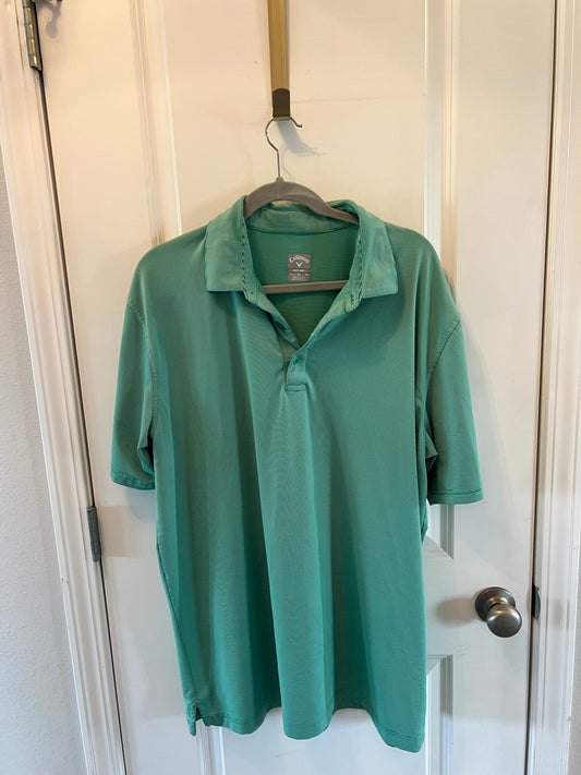 Callaway Opti Dri Short Sleeve Polo Shirt Men’s XL Green Stripe