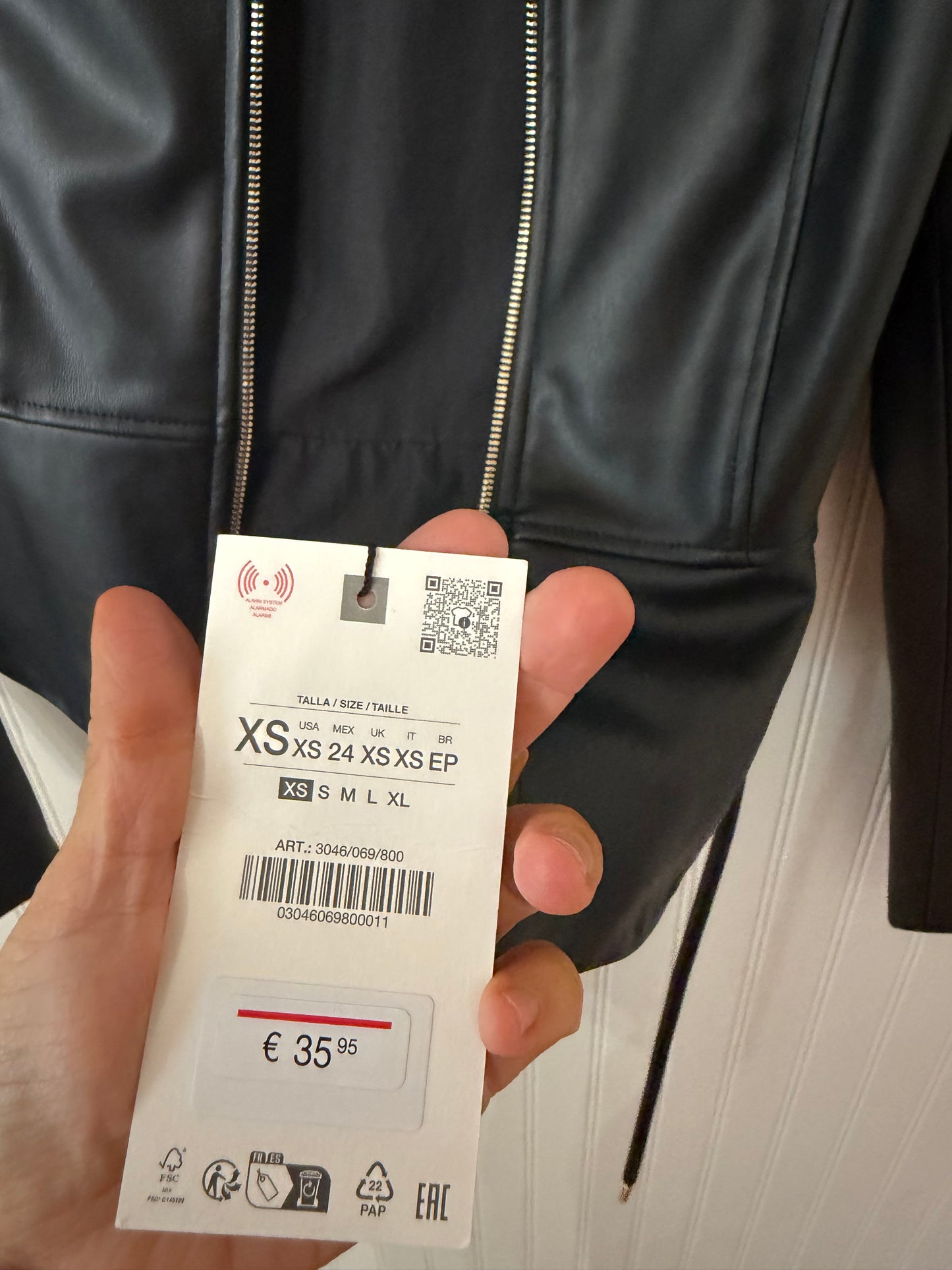 Zara Faux Leather Jacket Women’s XS Black NWT