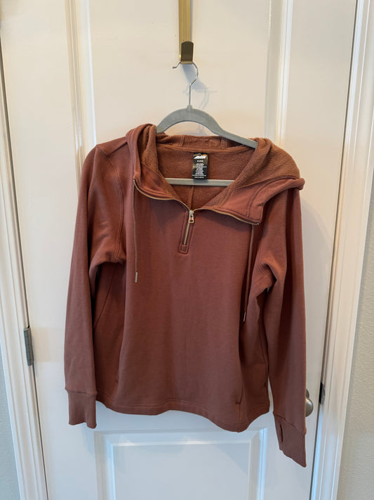 Avia Half Zip Hooded Pullover Women’s Size Small Brown