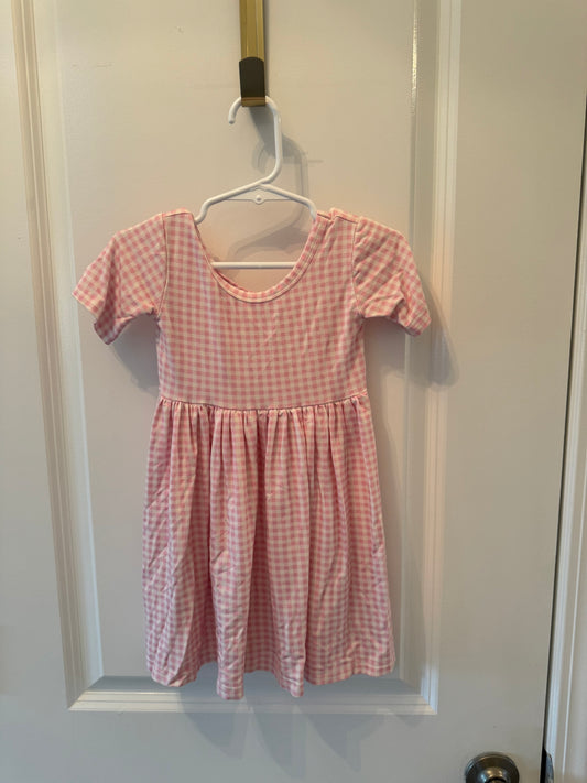 Polished Prints Gingham Dress Toddler Girl Size 3T Pink