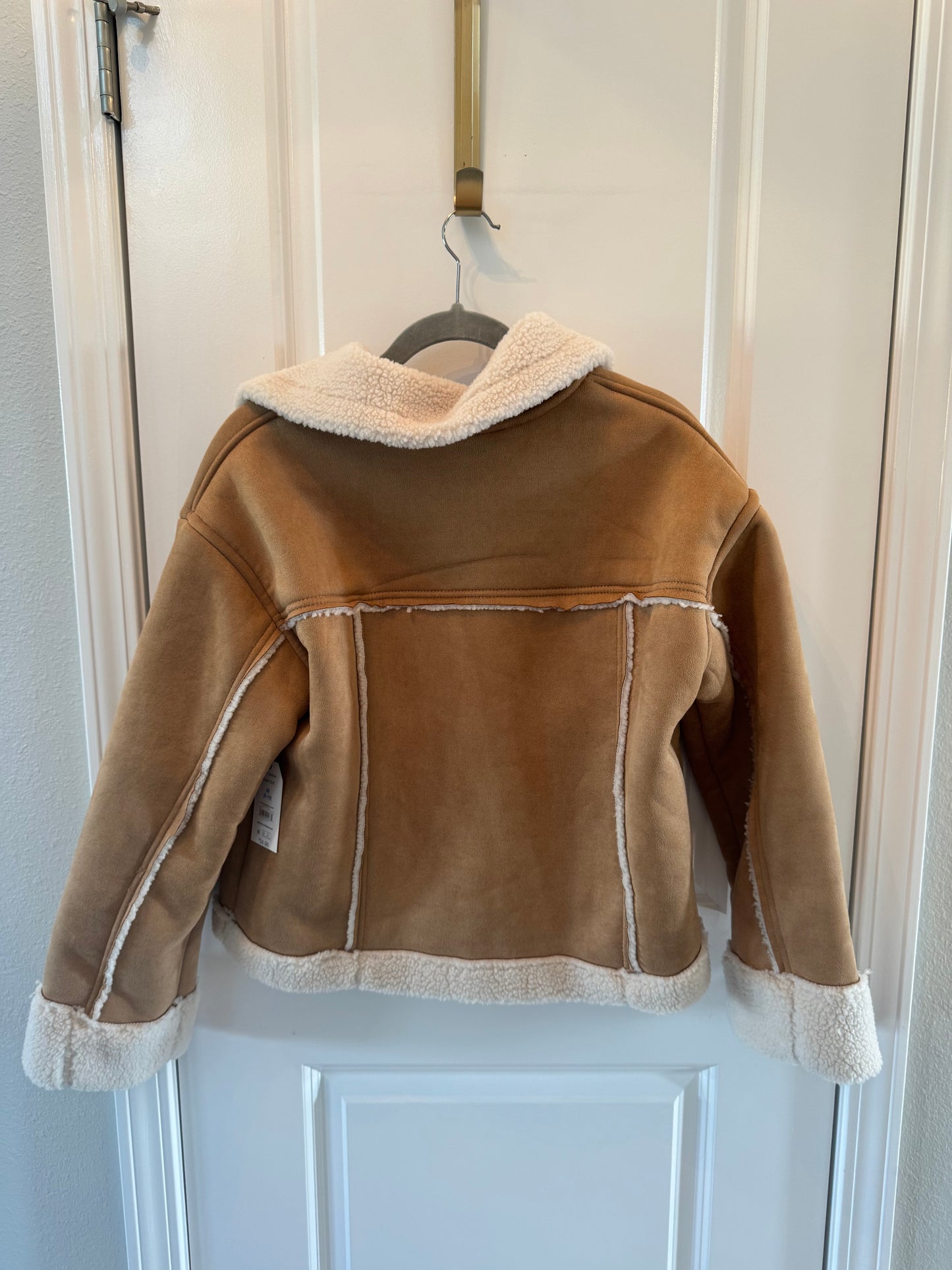 Faux Shearling Bomber Jacket Women’s Medium NWT