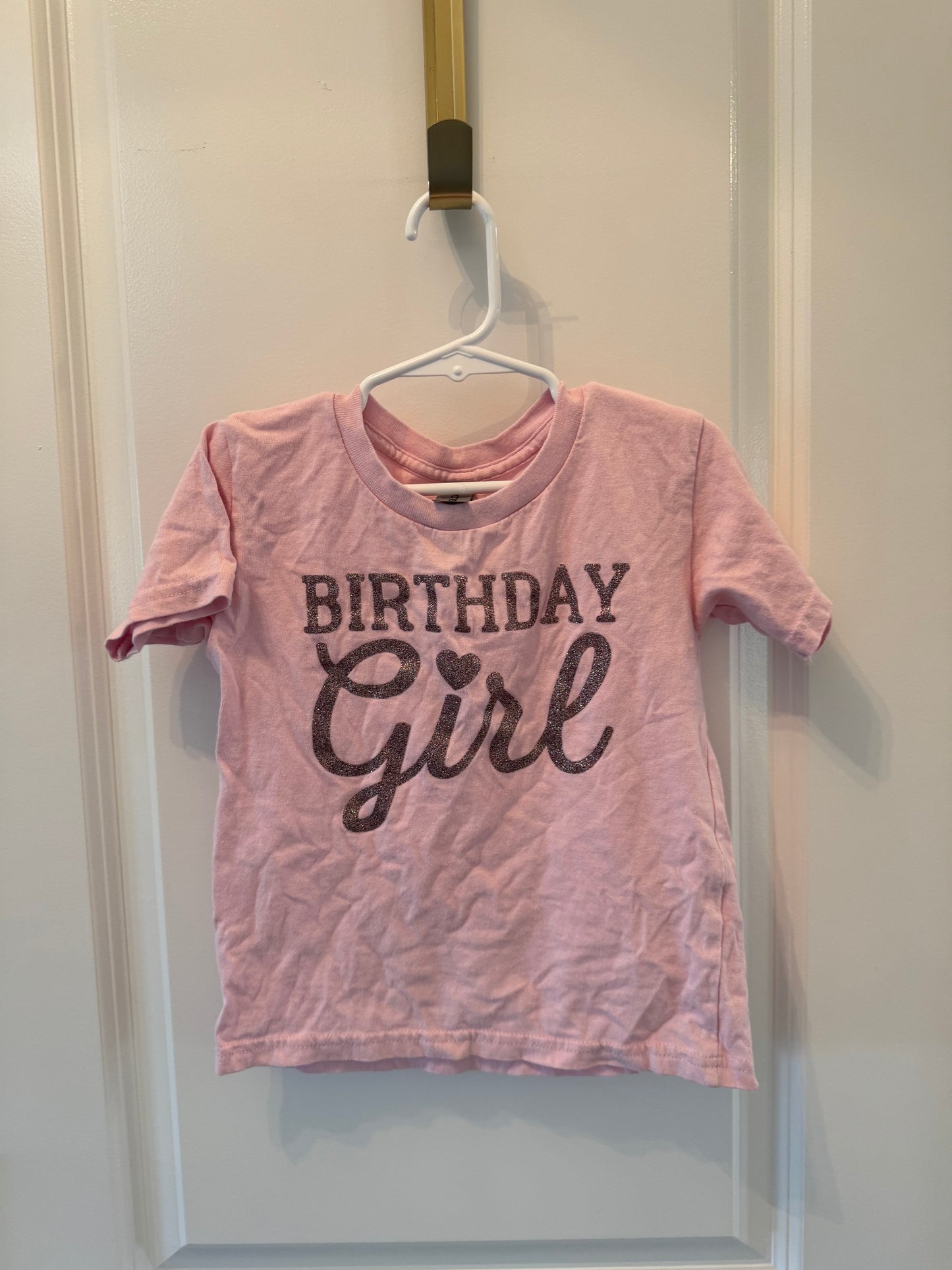 Birthday Girl Graphic Tee Toddler Girl Size 4T Pink