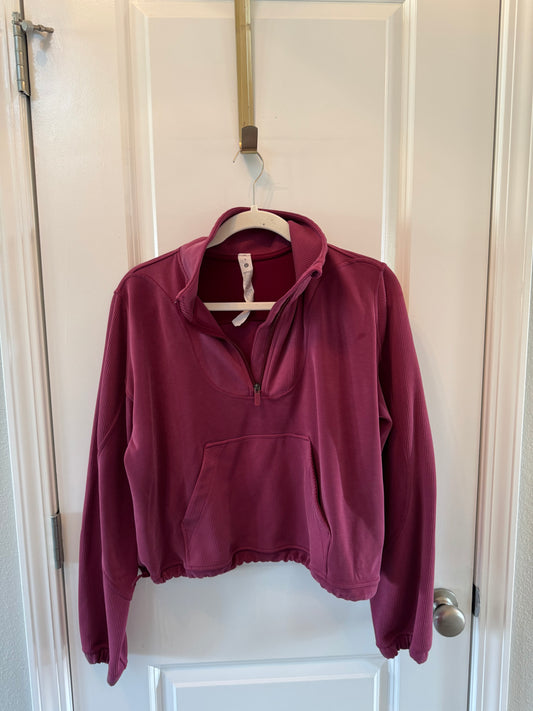 Lululemon Burgundy Half Zip Pullover Size 8