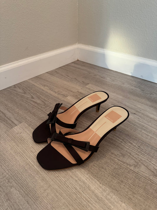 Dolce Vita Terisa Onyx Satin Heels Women’s Size 6.5 Black
