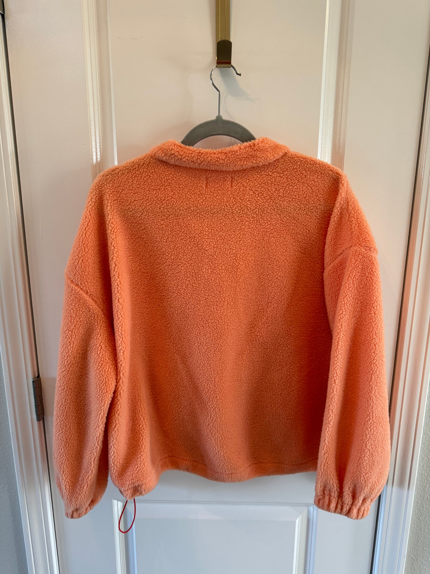 Pink Lily Sherpa Pullover Women’s Small Tangerine Orange