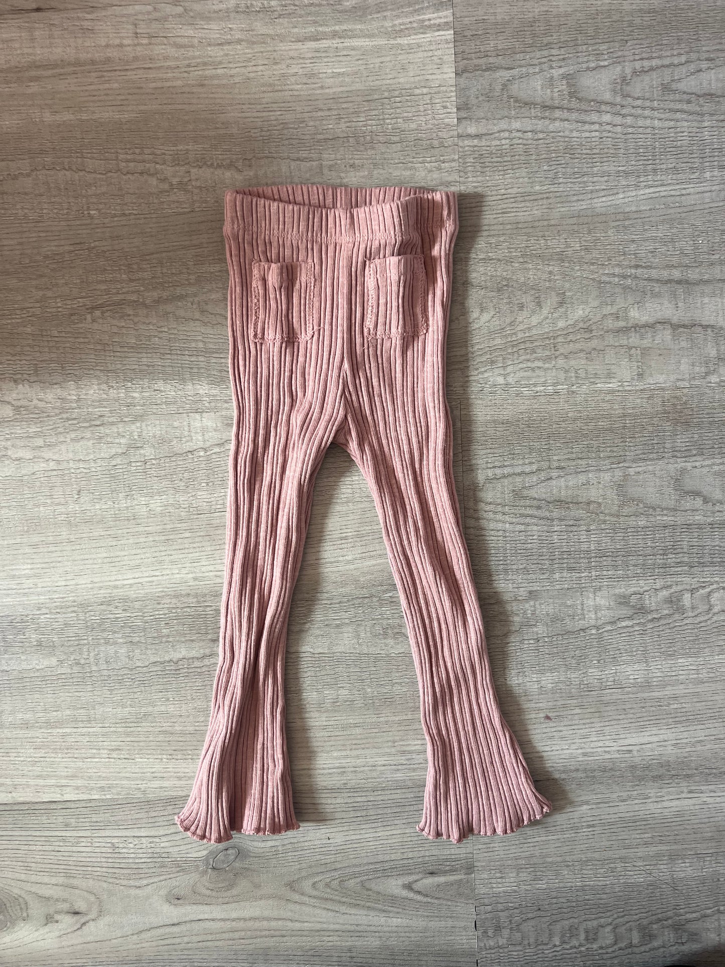 Zara Ribbed Flare Pants Toddler Girl Size 2-3 Years Pink