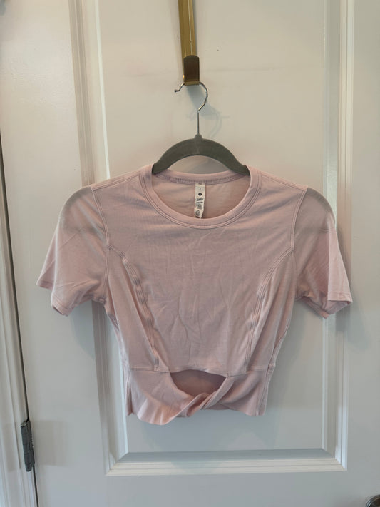 Lululemon Crop Twist Top Women’s Size 2 Light Pink