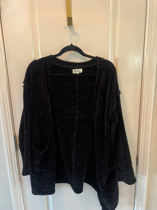 Chenille Cardigan Sweater Women’s Size Small Black