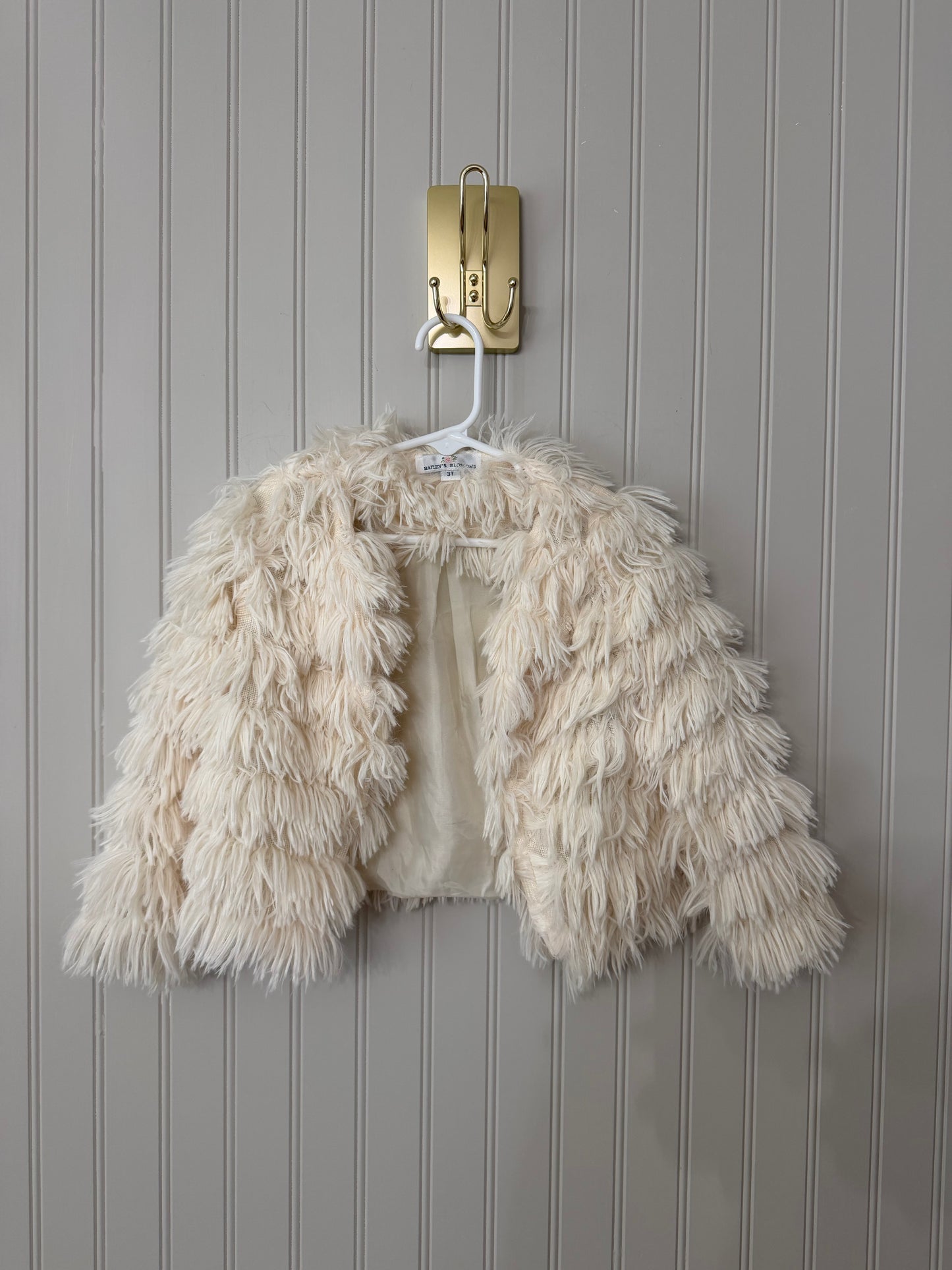 Bailey Blossoms Faux Fur Coat Toddler Size 3T