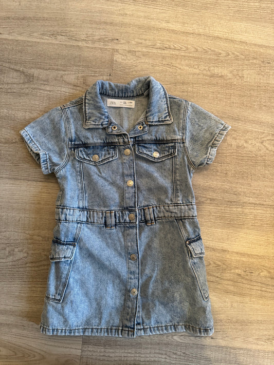 Zara Denim Dress Toddler Size 3/4 Years