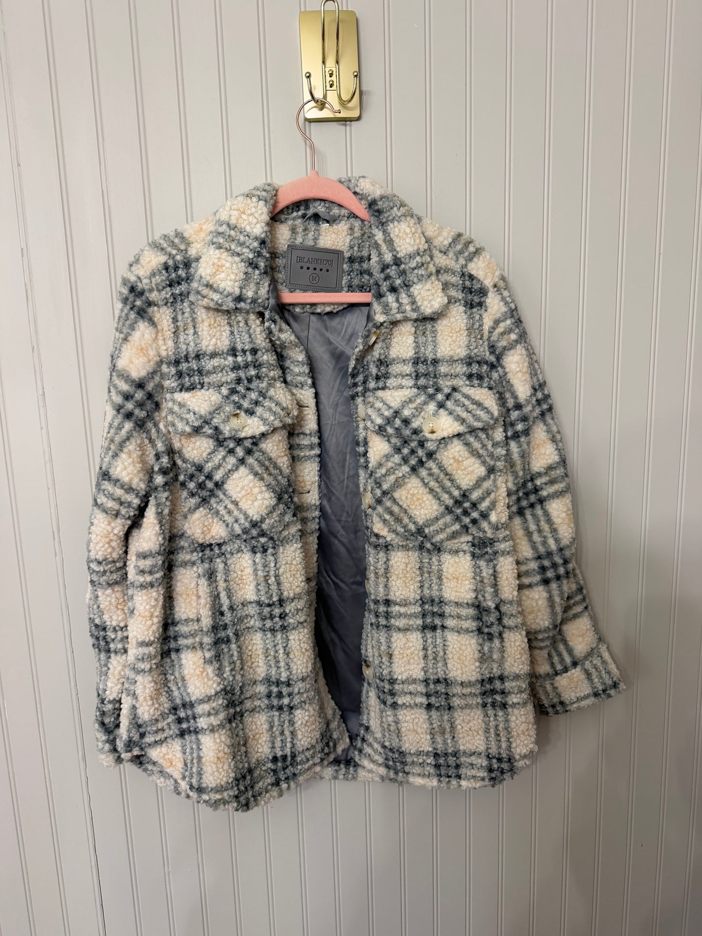 BlankNYC Plaid Sherpa Jacket Women’s Medium