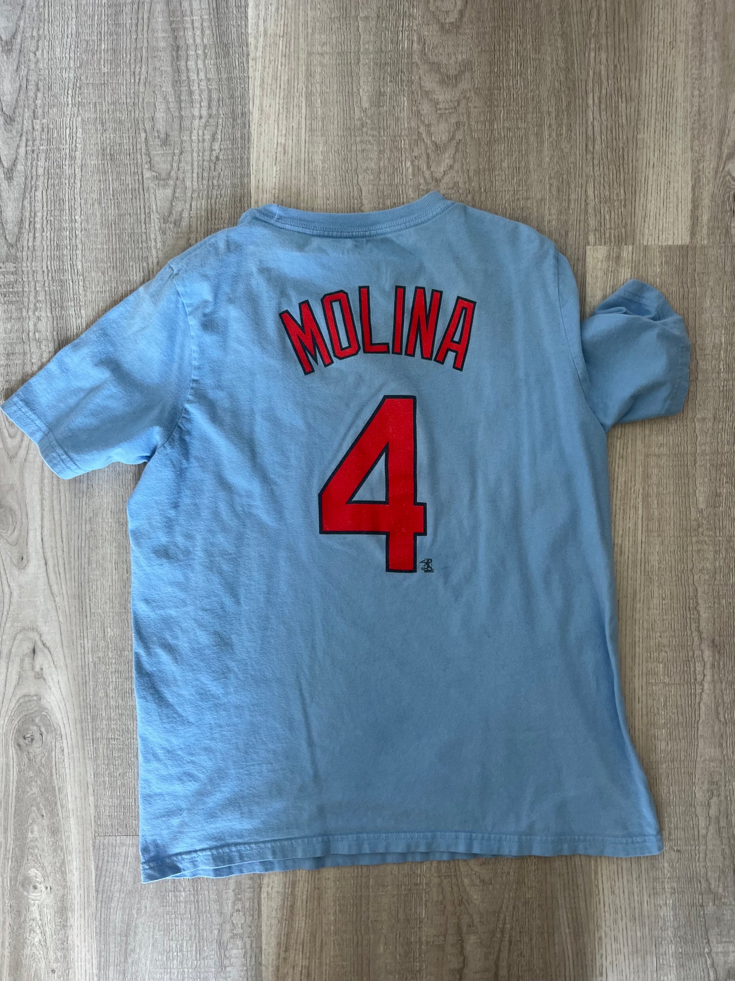 Nike MLB Yadier Molina STL Cardinals Short Sleeve Tee Youth Boy’s Size Large Blue