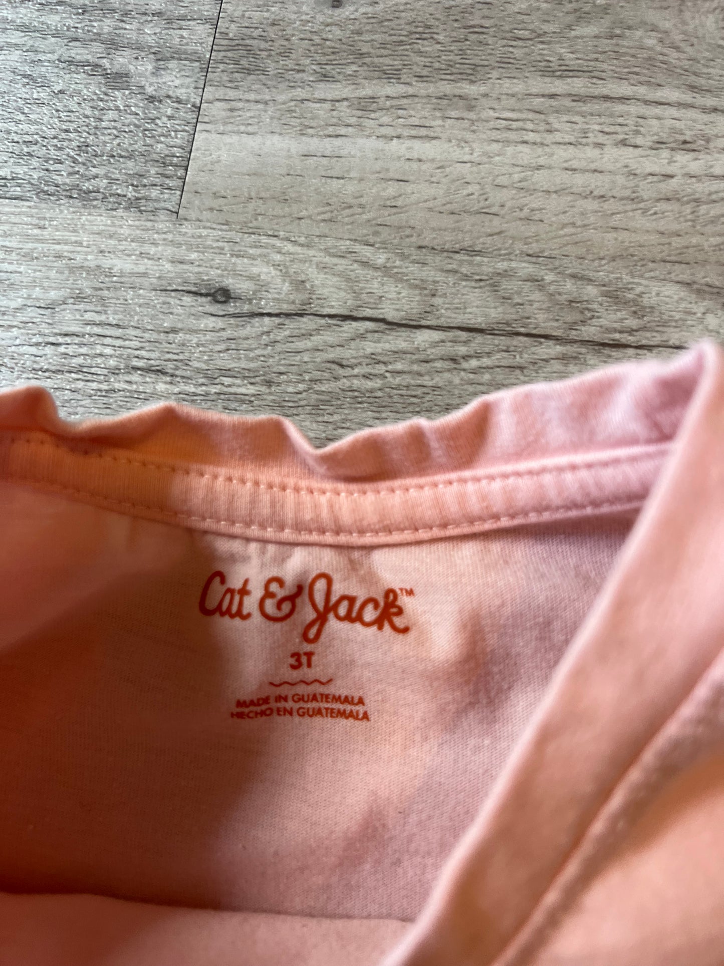 Cat & Jack Heart Graphic Tee Toddler Girl Size 3T Pastel Pink